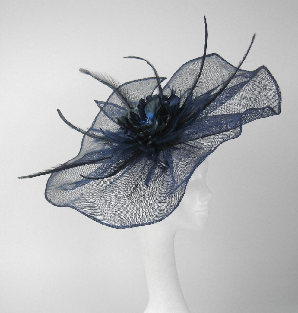 Navy  Fascinator Kentucky Derby or Wedding Hat