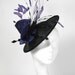 Black and  Purple Fascinator Kentucky Derby or Wedding Hat