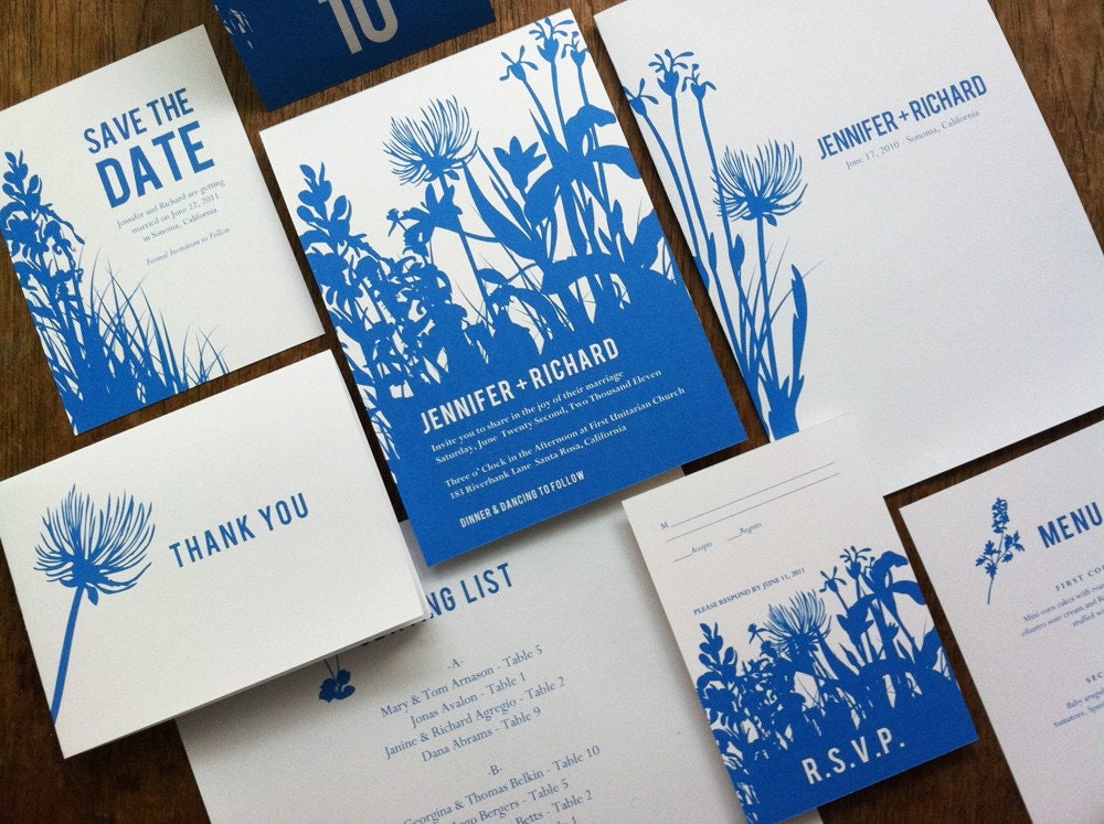 Printable Complete Wedding Invitation Kit - Bluebell