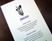 Printable Wedding Menu - Silhouette