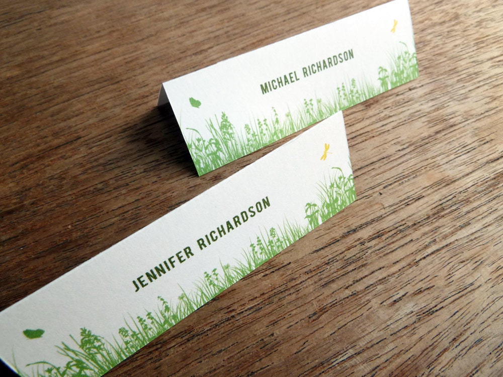 Printable Wedding Place Cards - Garden Party