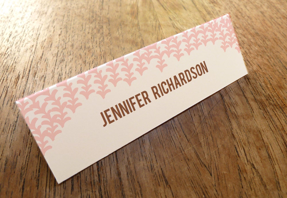 Printable Wedding Place Cards - Pink Rain