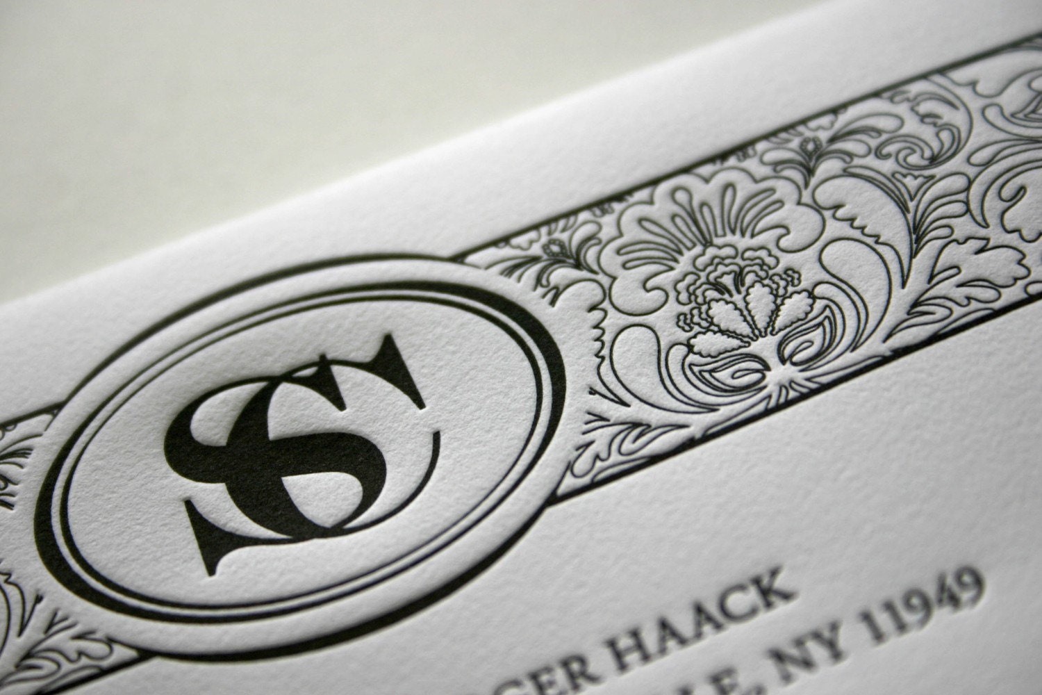 Custom Monogram Wedding Invitations - Letterpress (set of 100)