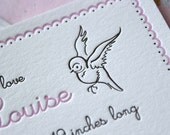 Forest Friends Letterpress Birth Announcements - Set of 50 with printed envelopes