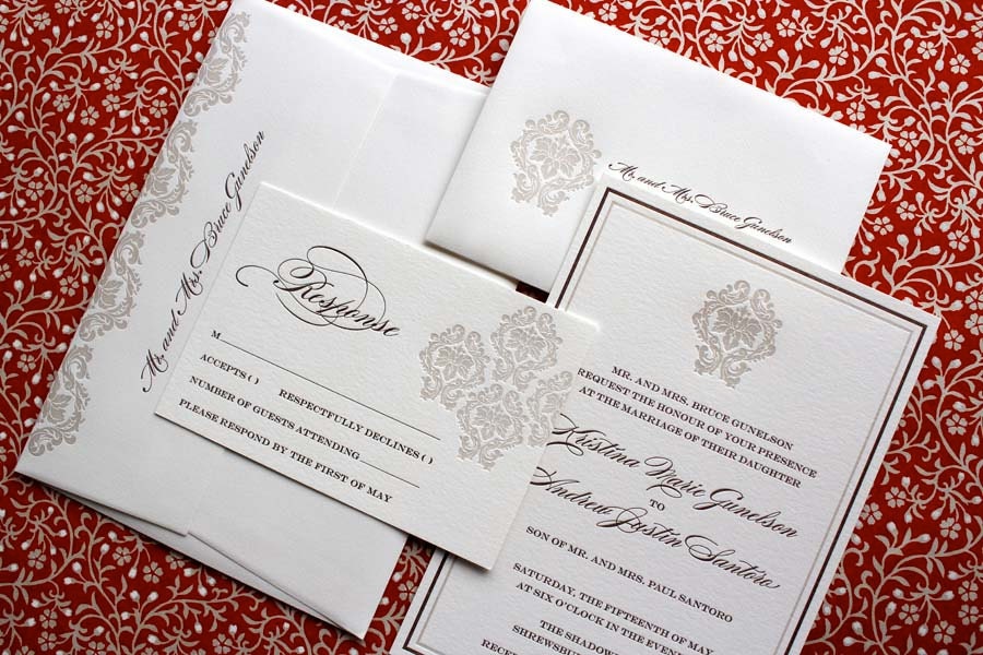 Imperial - SAMPLE Letterpress Wedding Invitation