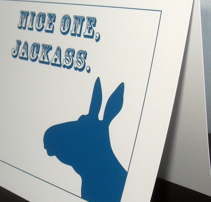 funny card for friends, jackass, BFF, brother, sister (WG116)