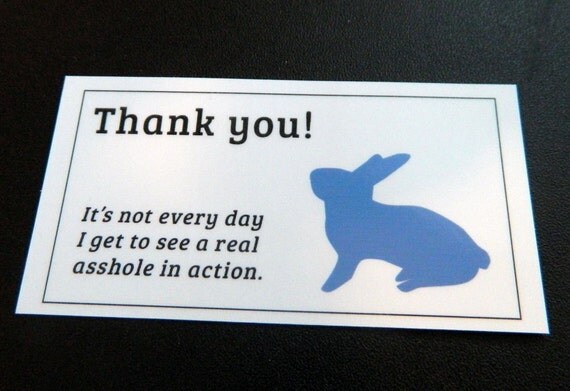 8 laminated mini notes for jerks, parking, bad people (mature) (WG205)
