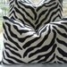 HIGH END -Designer Decorative Pillow Cover 18 20 22 " Sq.-- Zebra Print -Animal Print  Throw / Toss / Accent Pillow - Black/Cream