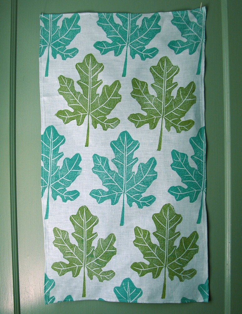 Fig Leaf Linen Tea Towels Set of 2
