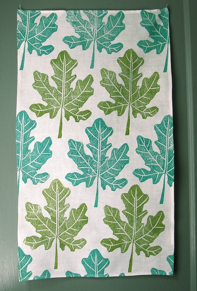 Fig Leaf Linen Tea Towels Set of 2