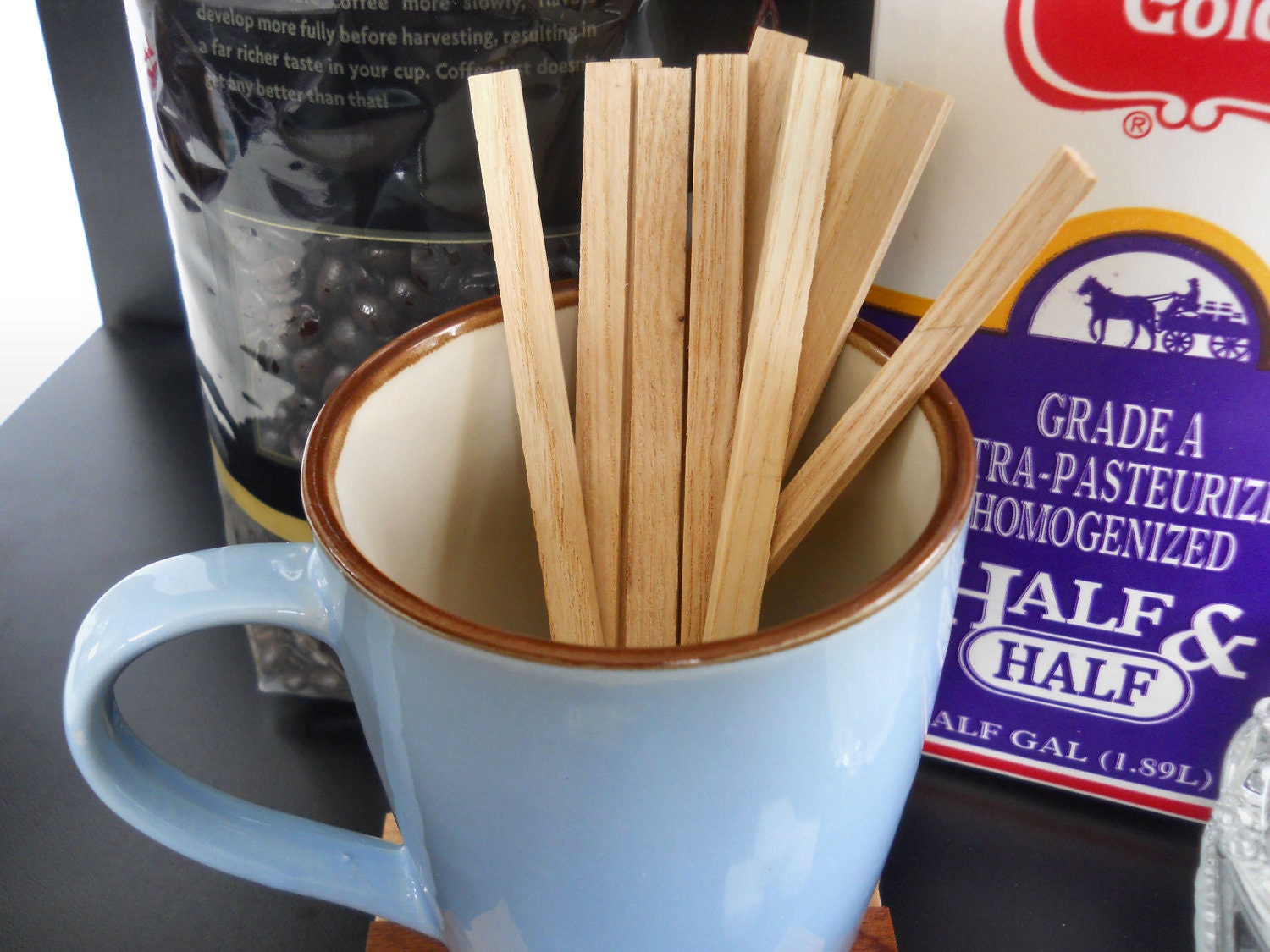 Stir Responsibly - Natural Reclaimed Wood Coffee Stirs - Solid Ash Hardwood - Never Dirty-up a Spoon Again
