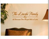 Family Monogram - All Because Two People - Vinyl Wall Lettering