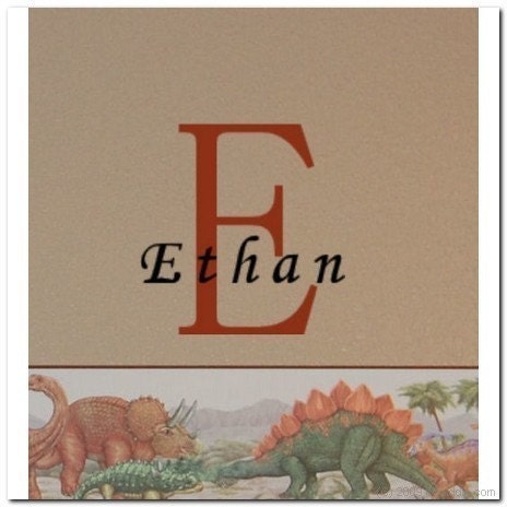 Child's Name w/initial Monogram -  Vinyl Wall Lettering Decor