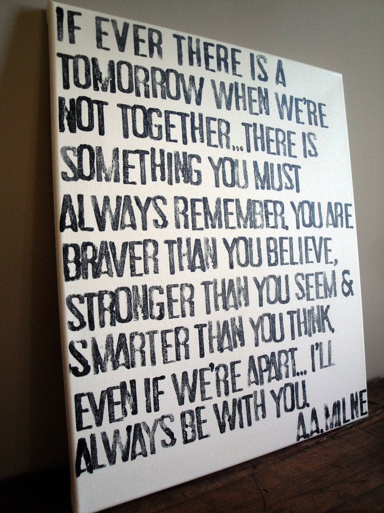 Always Remember - A.A. Milne Quote on Canvas