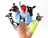 Vintage Wooden Finger Puppets