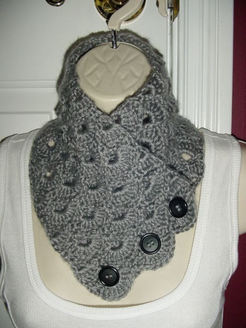 Beautiful Classy Soft Grey Neck Warmer Scarf FREE SHIPPING
