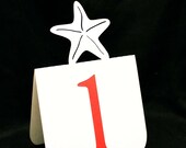 Wedding Table Numbers with Starfish Accent 1 to 25