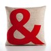 AMPERSAND block font - recycled felt applique pillow 16"x16" - more colors available