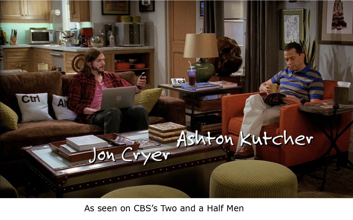 Ctrl - Alt - Del Three Pillow Set- COVERS ONLY As seen on CBS "Two and a Half Men"