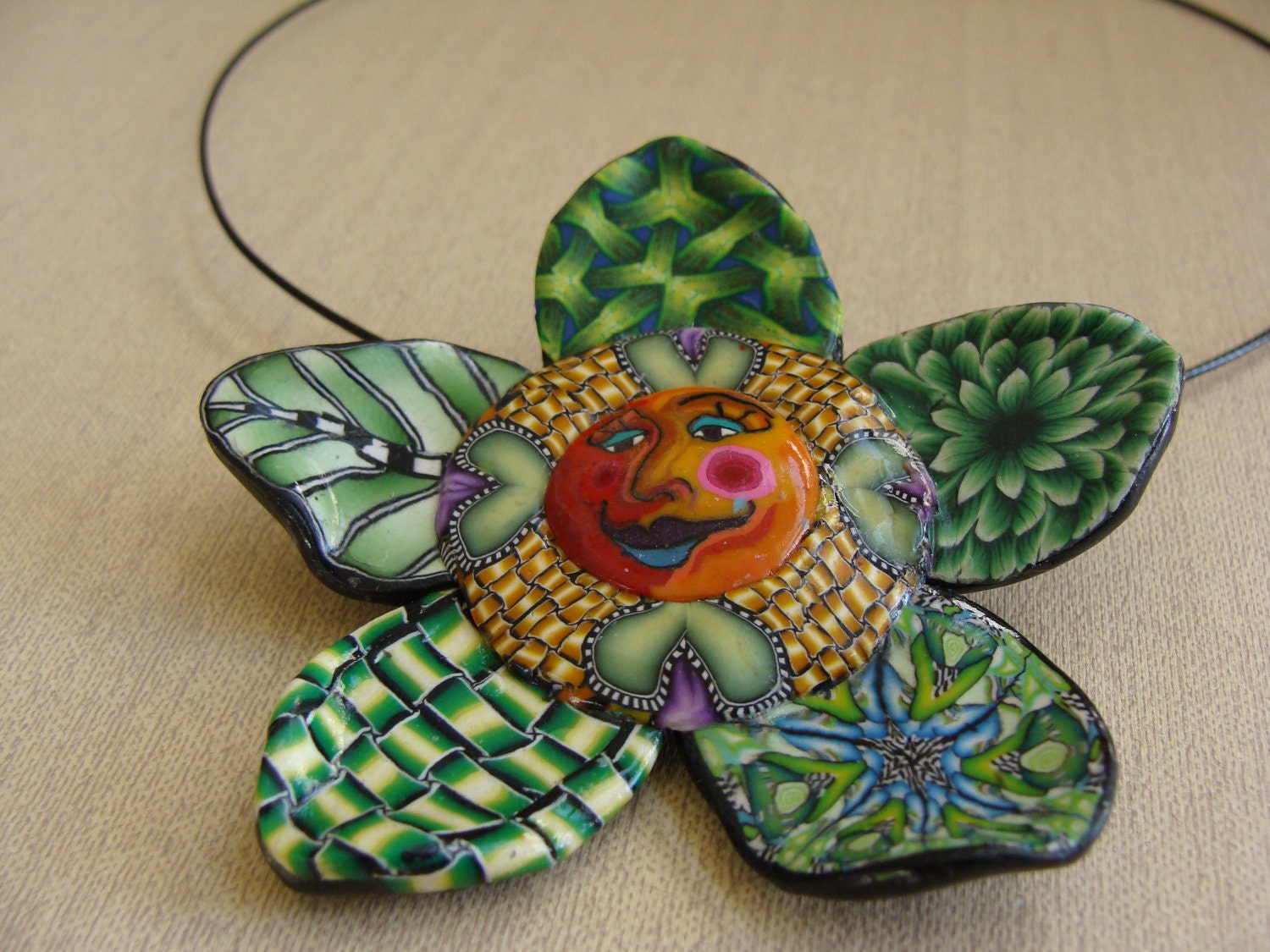 Polymer Clay Flower Pin or Pendant