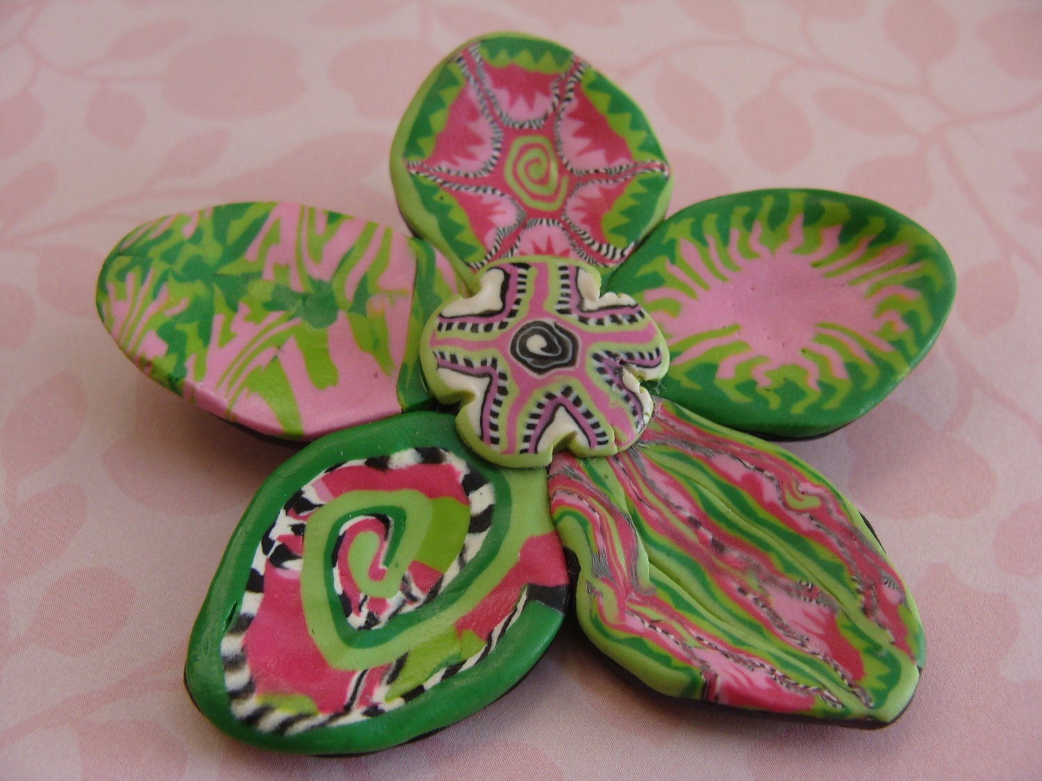 Polymer Clay Flower Pin or Pendant