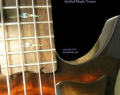 Ultra Custom Electric Bass Guitar SHIPS IMMEDIATELY Four string Dual pickups antler burl walnut quilted maple mastodon ivory abalone gold