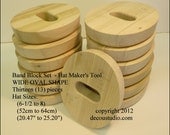 Band Block Set, Thirteen (13) Pieces, Hat Maker's Tool, - - WIDE OVAL Shape - - Hat Size Range 6-1/2 to 8