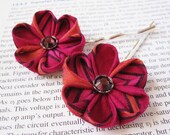 Mulberry and Orange Flower Bobby Pin SALE