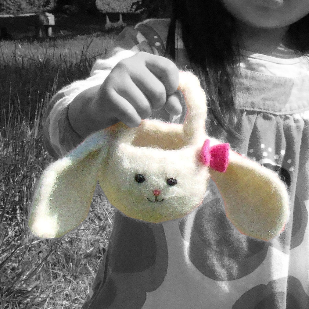 Mopsy the Bunny Felted Basket