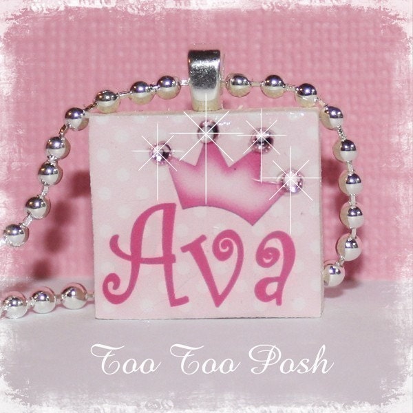 PERSONALIZED Princess Necklace - Scrabble Tile Necklace