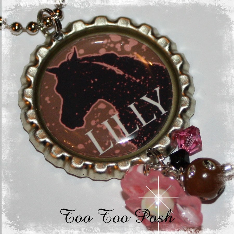 PERSONALIZED Horse Lover Bottle Cap Pendant Necklace