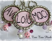PERSONALIZED Sweet Heart Bottle Cap Necklace Pendant