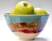 Serving Bowl - handmade  ceramic bowl  turquoise bowl
