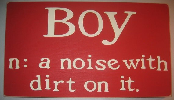 Boy n: a noise with dirt on it., Bedroom, Playroom,  Decor, Sign