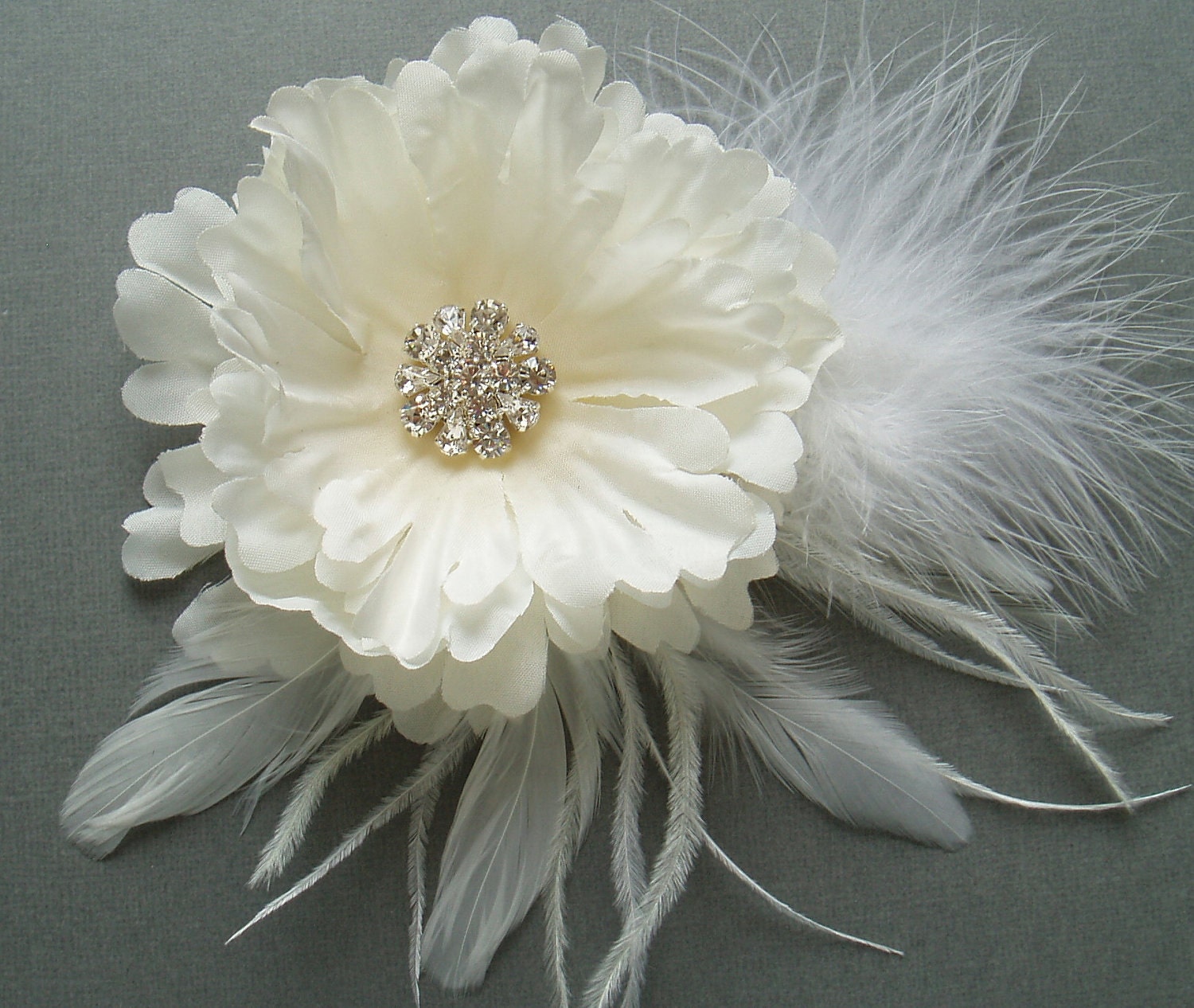 Ivory Wedding Hair Flower Silk Flower Hair Clip Hair Accessory Bridesmaid Head Piece Bridal Fascinator comb pin barrette READY TO SHIP