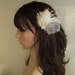 Wedding Bridal Hair Accessories Bride Feather Fascinator, Feather Hair Piece, ivory, grey, feather hair clip gray