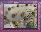 Tigers Eye and Amethyst Luster Glass