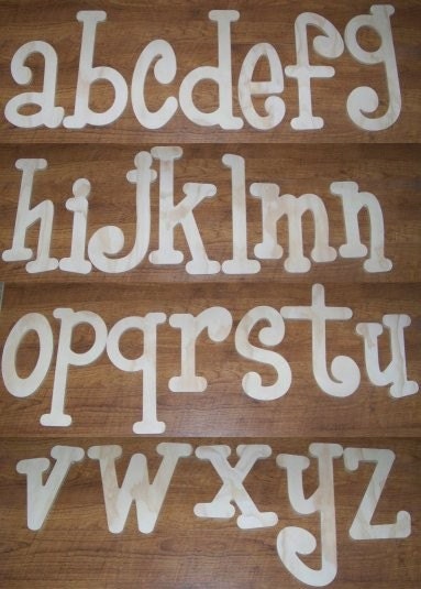 8 inch Whimsical Wooden Letters lowercase only