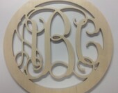 18 inch wooden vine monogram letters with border