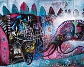 Jesse Reno print - 13"x19" - You Cant Stop Me Now - Unicorn Whale