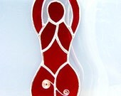 Stained Glass Woman Red Goddess Suncatcher Mothers Day Birthday Birthday Valentines Solstice Equinox Christmas Yule Pagan