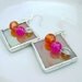 Peach Tangerine Tango Orange Earrings Glass Iridescent Summer Mothers Day Autumn Graduation Wedding Birthday Teen Gifts