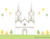 Saints Peter and Paul Church Art Print 11"x14" - San Francisco, California, Wall Art, Home Decor, Nursery, Wedding, Gift