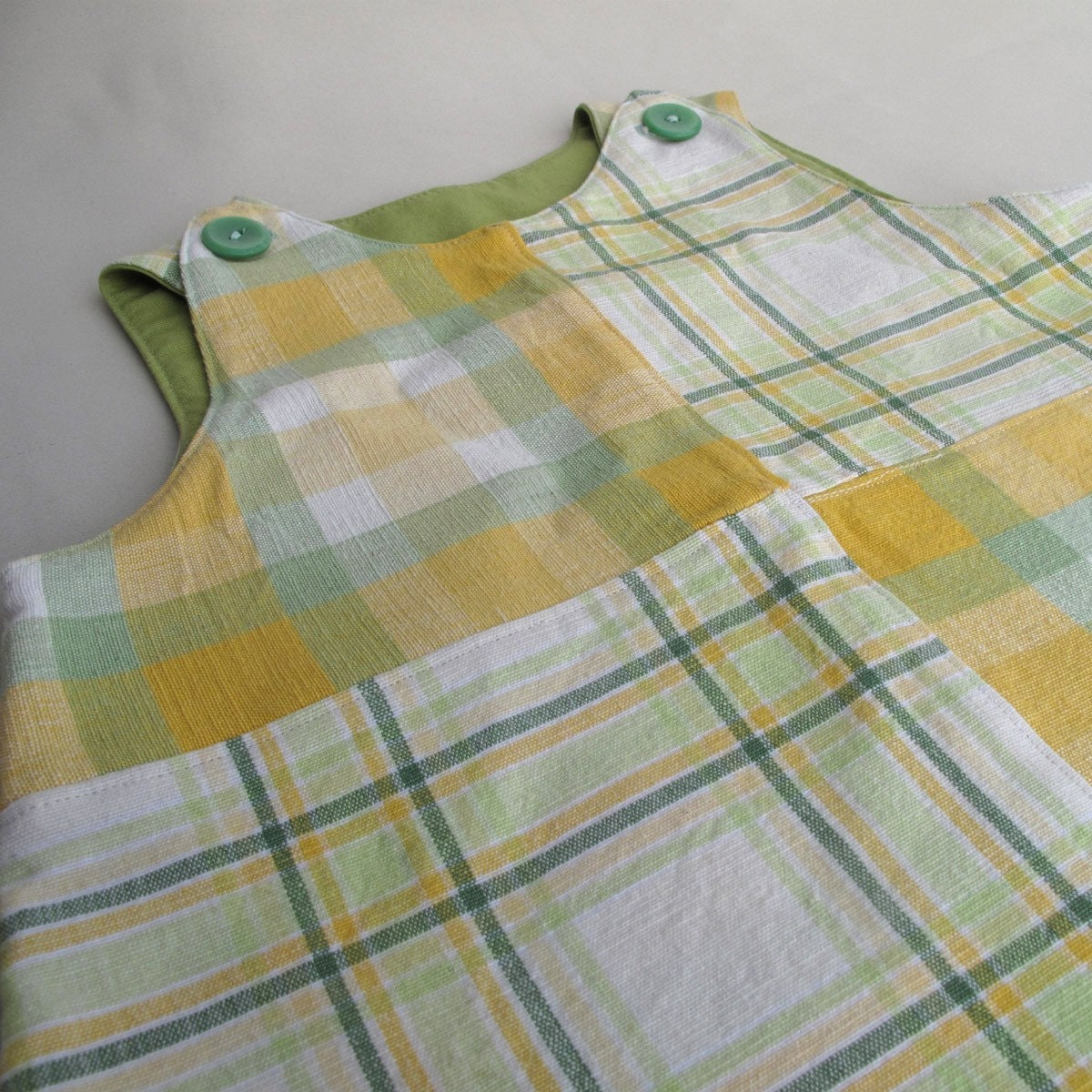 SALE Recycled Baby Jumper dress - Spring napkins - sz 9-12 mths (74cl)