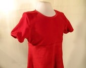 Girl Red Velour dress, sz  98-104cl (3T-4T