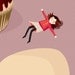 Cupcake pink home decor children girl - Cupcake trampolines Print 8 x 11.5