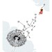 Freedom dandelion whimsical blue white illustration - Freedom Print 8 x 11.5