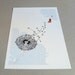 Freedom dandelion whimsical blue white illustration - Freedom Print 8 x 11.5
