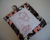 Pot Holder Embroidered Coffee Pot Amy Butler Fabric