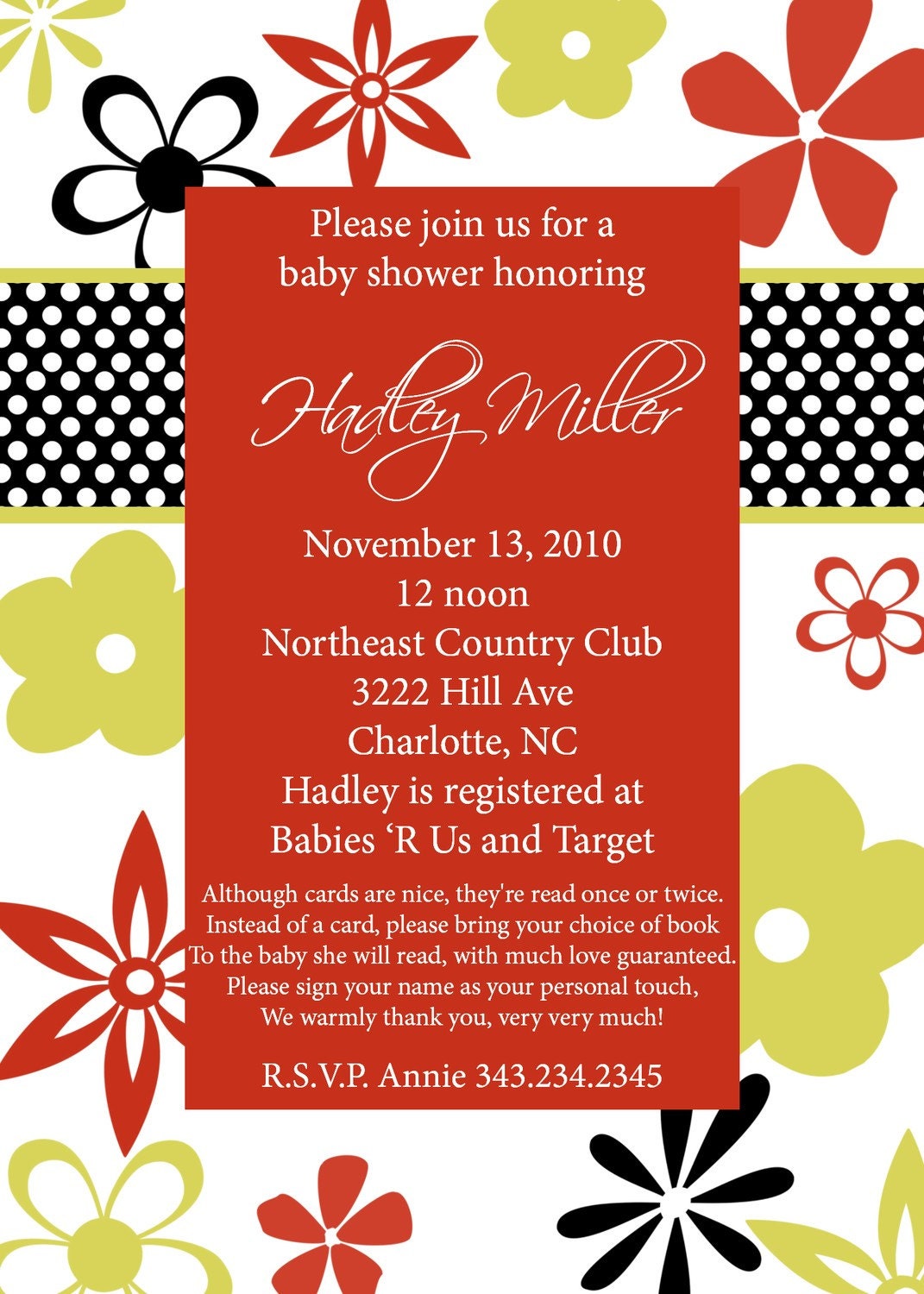 Hadley- Custom Baby Shower Invitation